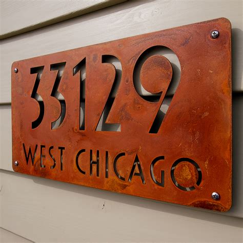 custom metal cut out house address|custom metal address signs.